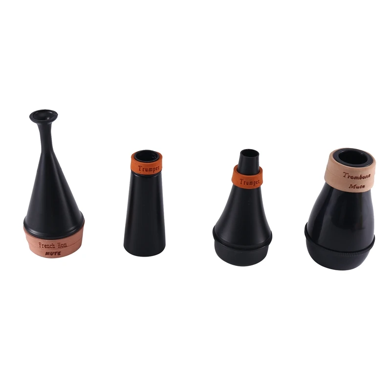 4Pieece Round Horn Tenor Trombone Mutes Trumpet Silencer Practice Instrument Accessories Semi Enclosed Mute Device