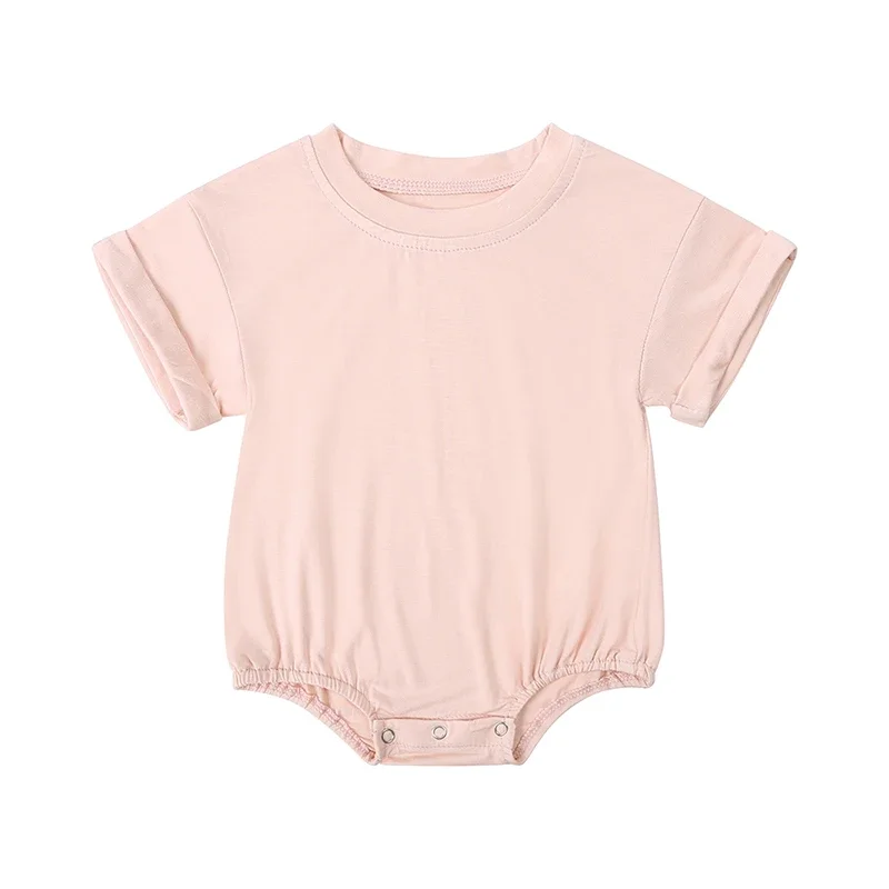 ملابس صيفية للأولاد والبنات لحديثي الولادة لعام 2025 ثوب فضفاض من ألياف الخيزران غير رسمي 3-24 متر بدلة للأطفال الرضع ملابس للجسم بأكمام قصيرة