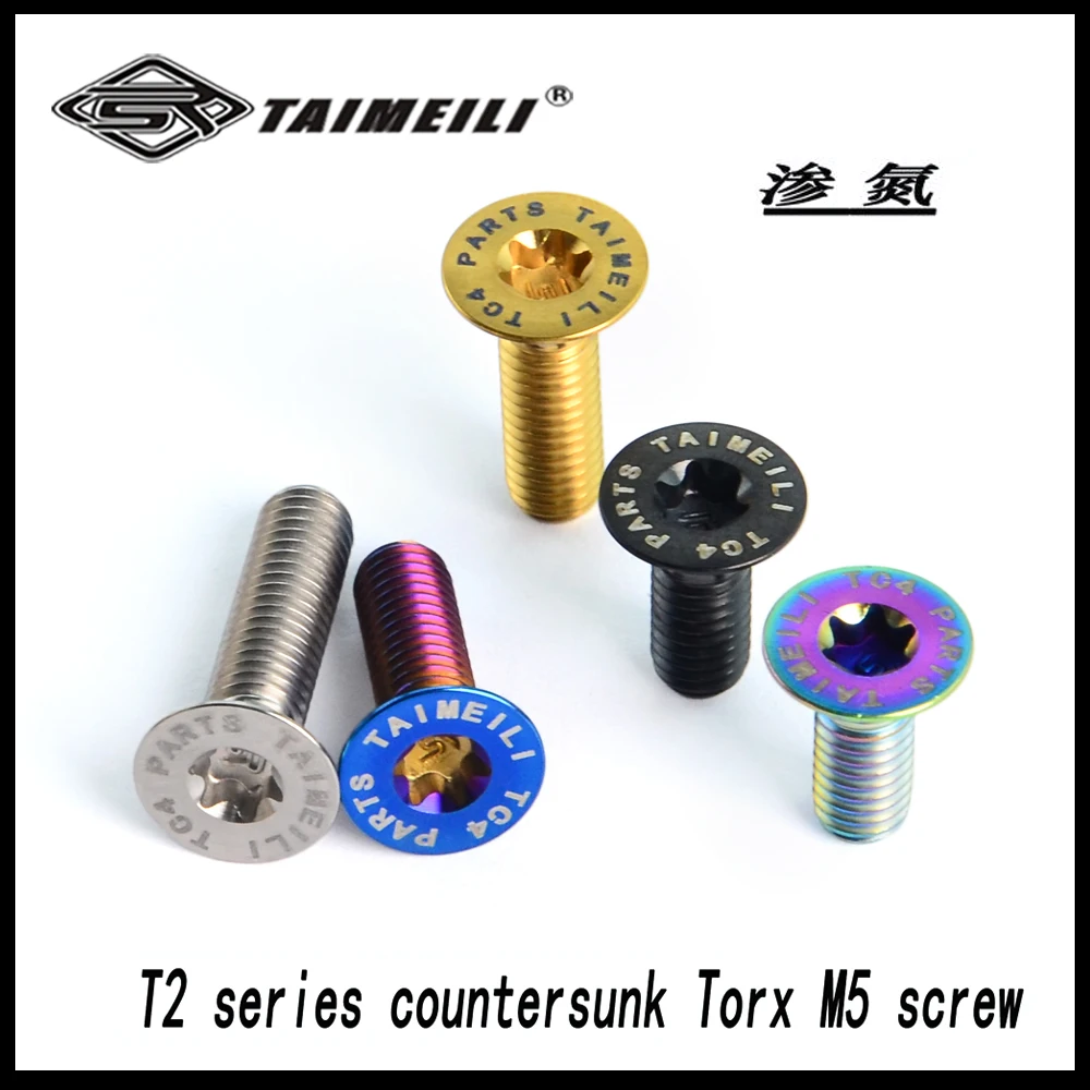TAIMEILI 1pcs Titanium alloy countersunk head screw T2 series Torx m5x12-35mm steering wheel modification 1pcs