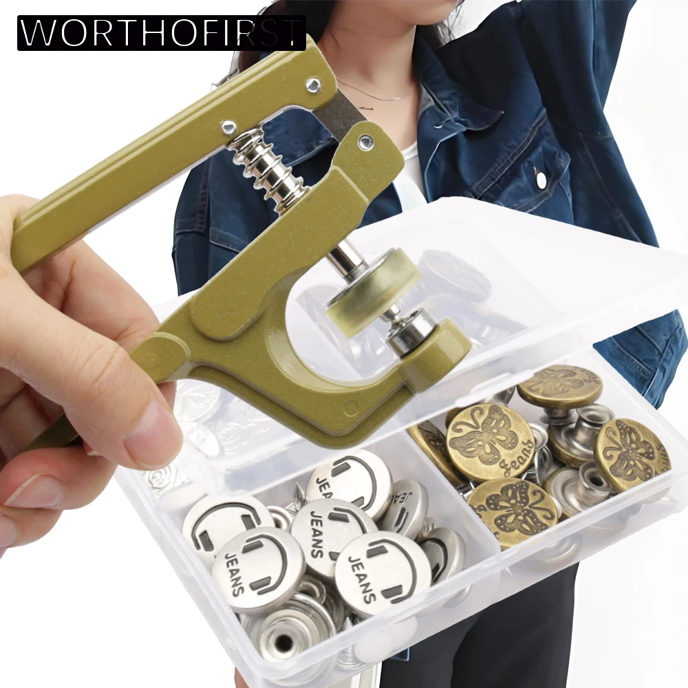 

17mm Jeans Button Flat/Hollow Waist Adjustment Fastener Installation Pliers Handmade Diy Accessories for Jeans Clothing Jacket