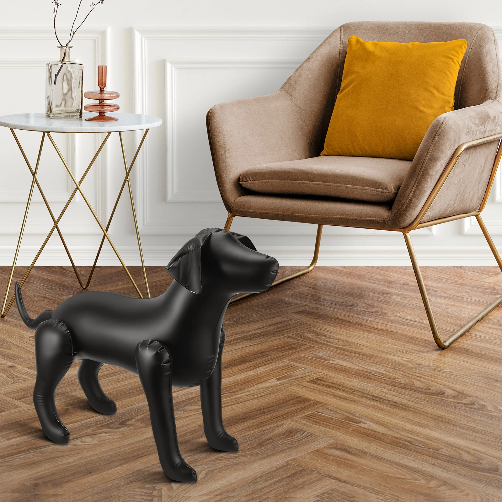 

Dog Mannequin Standing Inflatable Dog For Pet Clothing Display Durable Smooth Easy Clean Exhibition Store Event Stage Prop