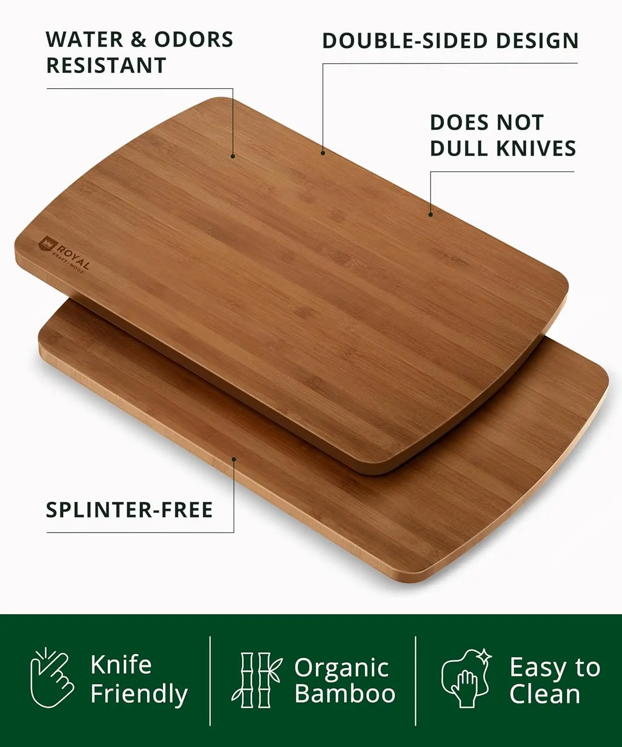 Bamboo Cutting Boards for Kitchen Meal Prep with Deep Juice Groove and Side Handles for Charcuterie and Chopping