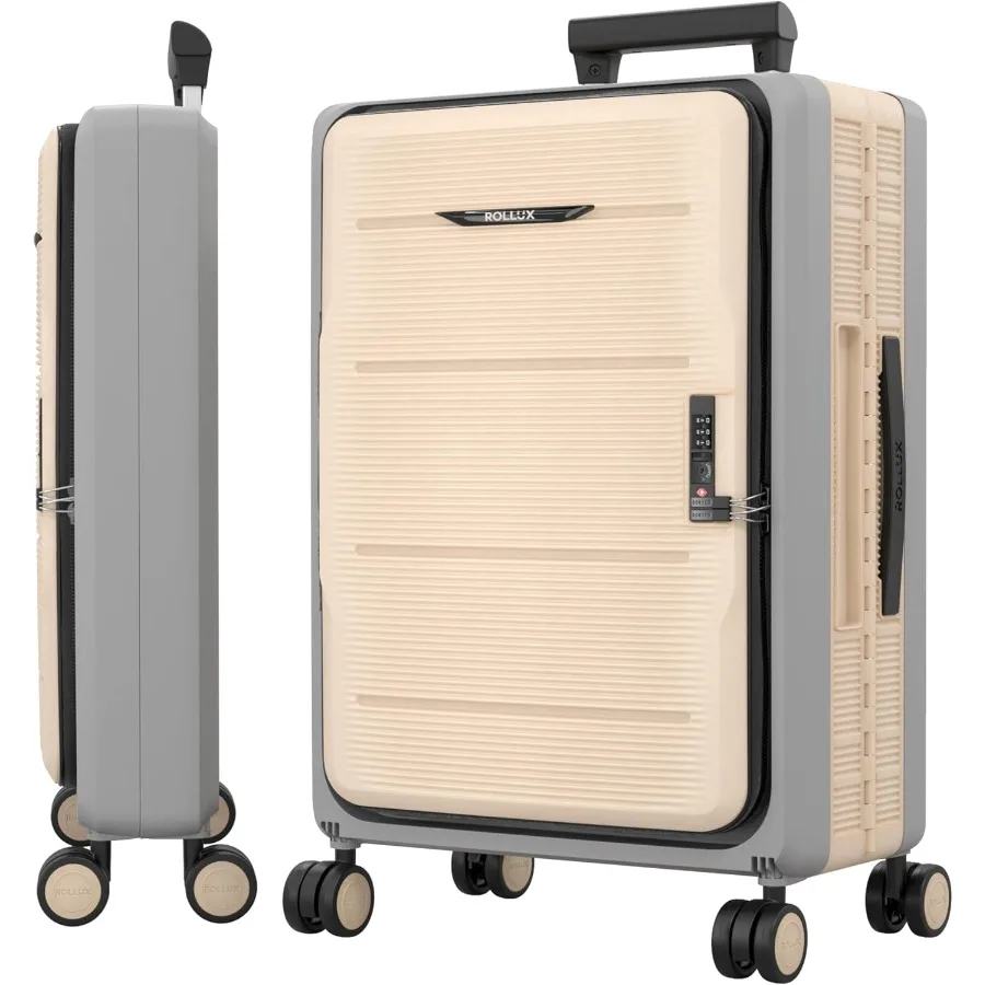 Collapsible Suitcase with Wheels, Water and Impact Resistant Hard Shell Carry On Luggage with Silent Double Spinner Wheels, 20