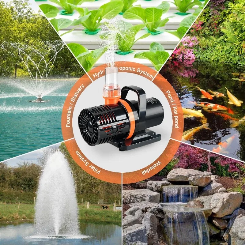 3400GPH Pond pump,Submersible Water Pump,high lift waterfall pump,with barrier bag, used as fountain pump outdoor