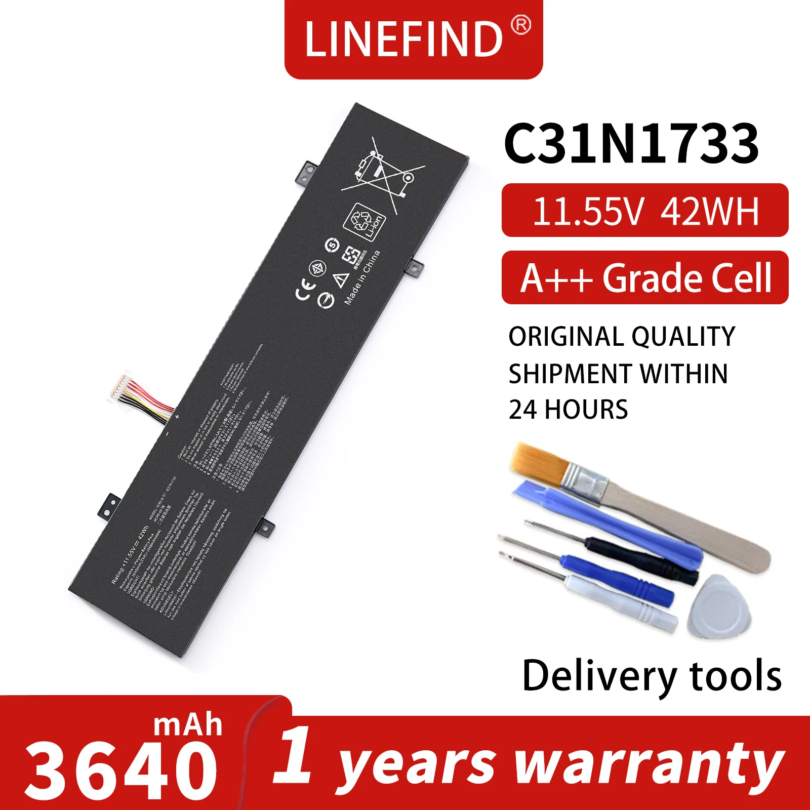 LINEFIND C31N1733 Laptop Battery for ASUS VivoBook TP412FA TP412UA Series Notebook TP412UA-EC098T TP412UA-EC060T TP412UA-EC123T