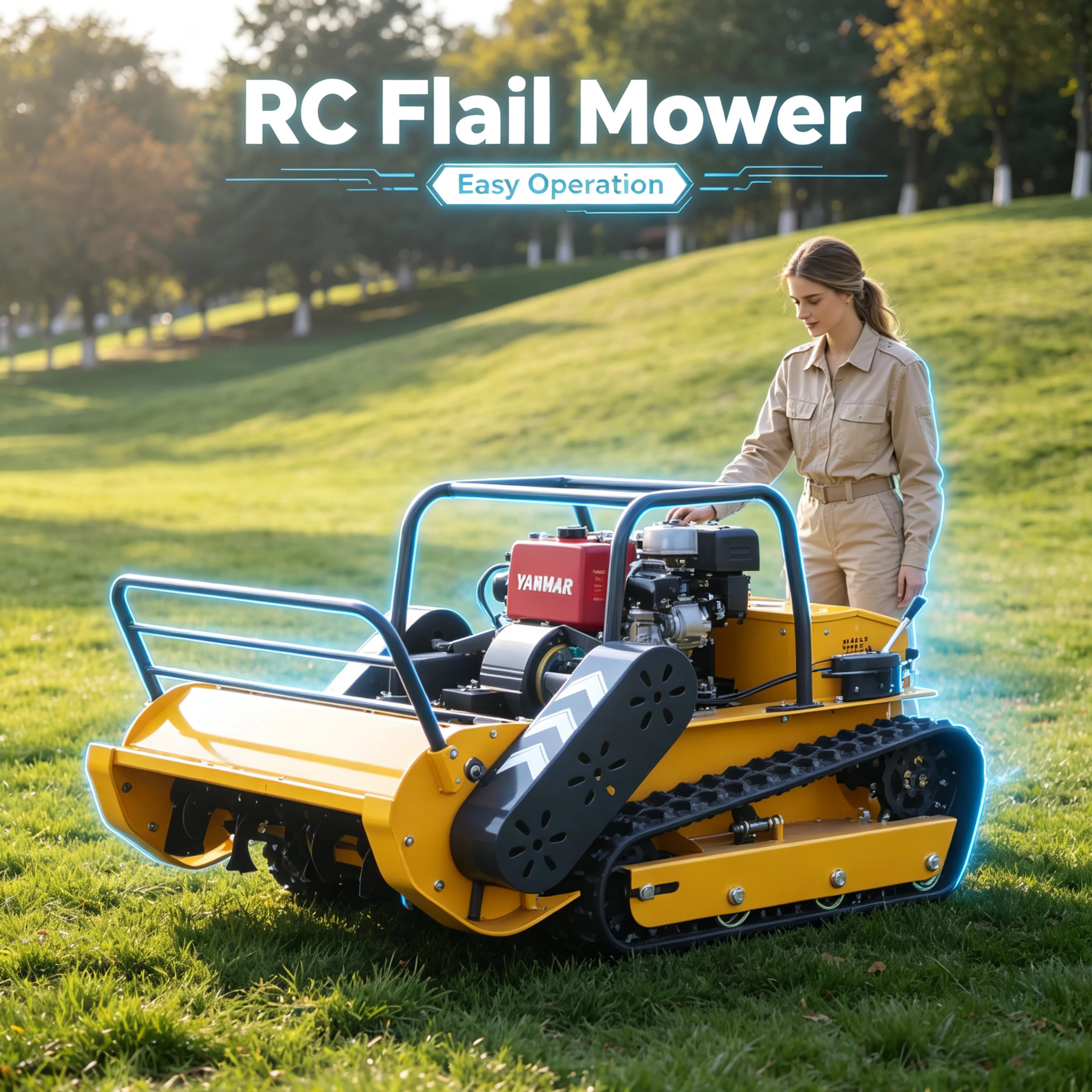 Customized Mini Family Orchard rotary mower zero turn  Radio Control Lawn Mower, Flexible Body Moves Freely In Narrow Rows