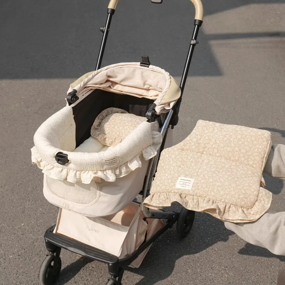 Soft Dog Stroller Cushion,Double Sided Edge Cover Set,Cushion Liner For Pet Stroller Insert Pad Universal Fits Most Stroller