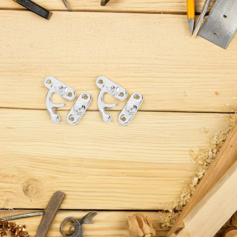 20 قطعة صندوق صغير ريترو المزالج خمر خزانة الزخرفية السنانير DIY بها بنفسك صناديق المجوهرات الخشبية قفل المشبك قفل غلق بمشبك