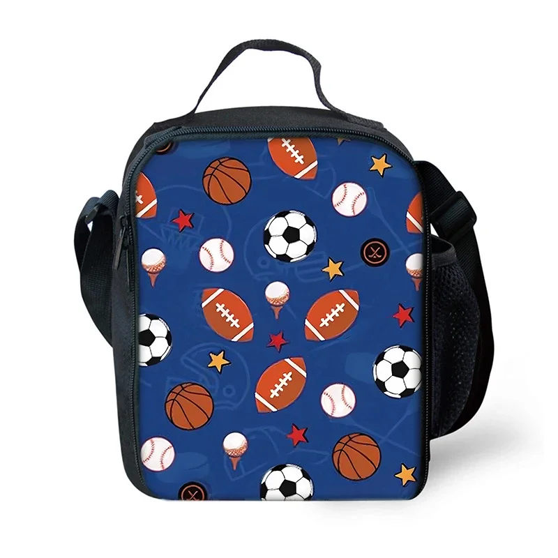 Various Balls Shoulder Strap Insulated Bag Lunch Box Bag Cartoon For Boy/Girls Best Gifts Student Waterproof Lunch Bag Picnic