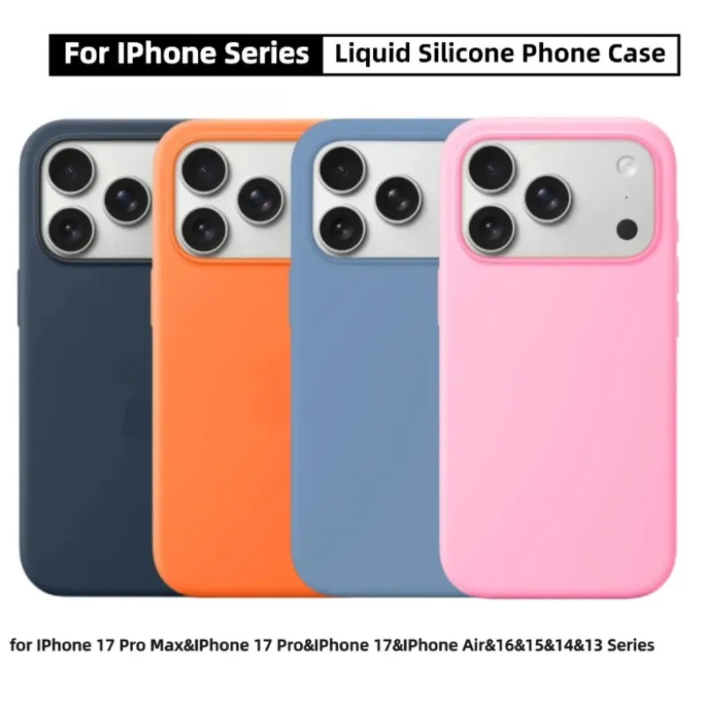 Offizielle 1:1 Candy Color Flüssigsilikonhülle für Apple iPhone 17E Air 16 15 14 13 12 11 Pro Max Plus – Original Skin-Touch-Hülle