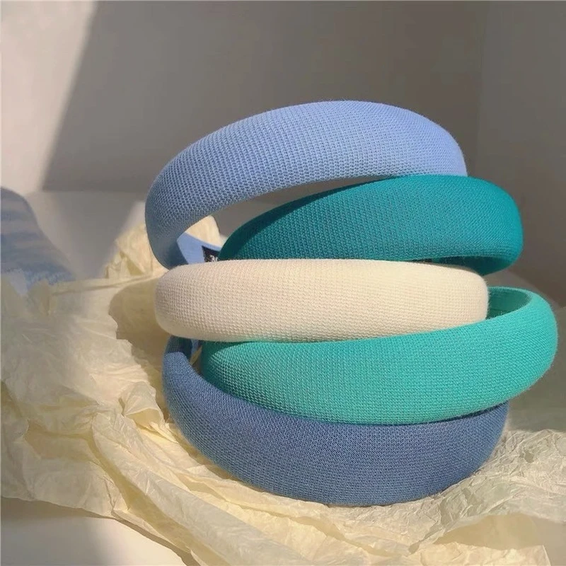 Fashion Hair Band Woman Fabric Headband Elegant Solid Color Broadside Bezel Girls Sponge Hair Hoop Hair Accessories 2022 New