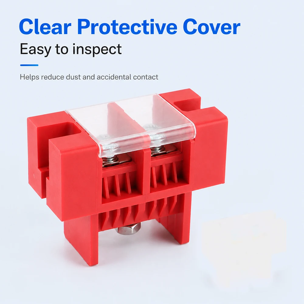 1/2/5/10Pairs 100A 1 In 2 Out Battery Energy Storage Barrier Connector Terminal Block Pure Copper High Current Barrier Terminal