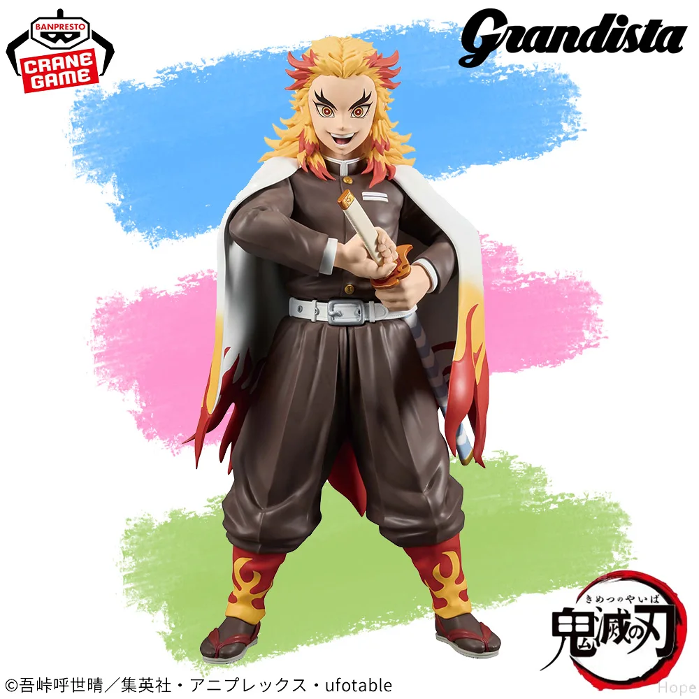 재고 있음 오리지널 BANPRESTO Grandista Demon Slayer Rengoku Kyojuro 피규어 애니메이션 모델 정품 박스형 장난감