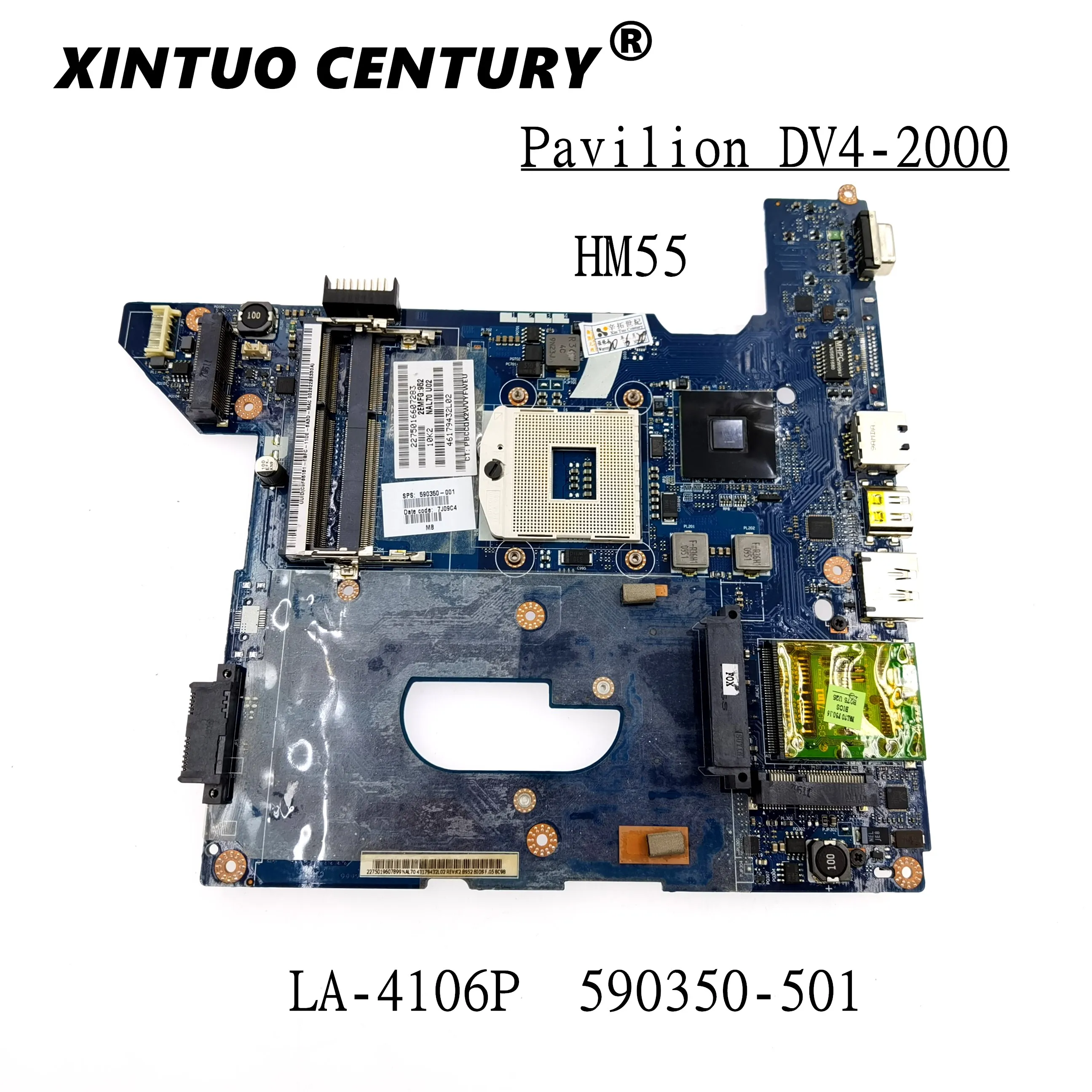 

motherboard For HP Pavilion DV4-2000 DV4 Mainboard 590350-001 590350-501 NAL70 LA-4106P HM55