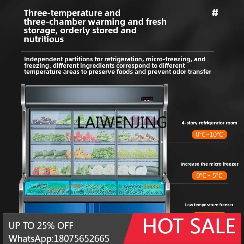 three-temperature ordering cabinet refrigerated and frozen double-temperature display cabinet