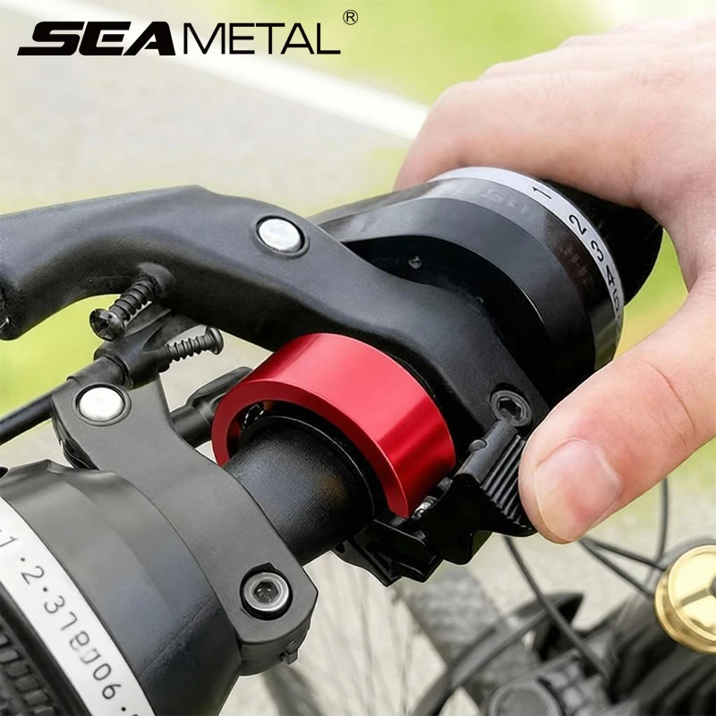 SEAMETAL Hidden Aluminum Alloy Bicycle Bell Mini Thumb Press Bike Ring Bell Loud Sound for Cycling Handlebar Bicycle Accessories