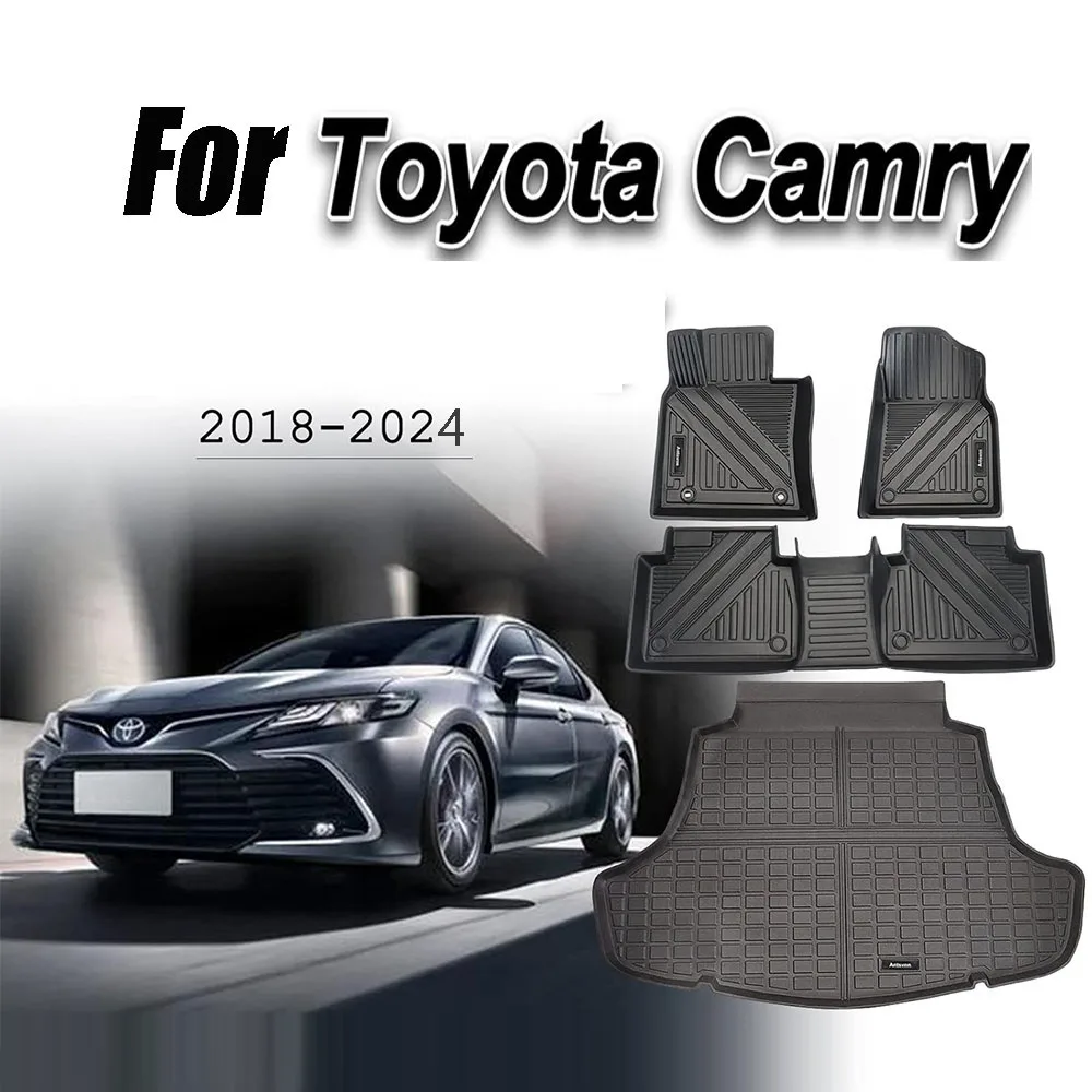 

TPE Floor Mats Fit for Toyota Camry 2024 2023 2022 2021 2020 2019 2018, All Weather Protection Car Mats Includes 1st and 2nd Row