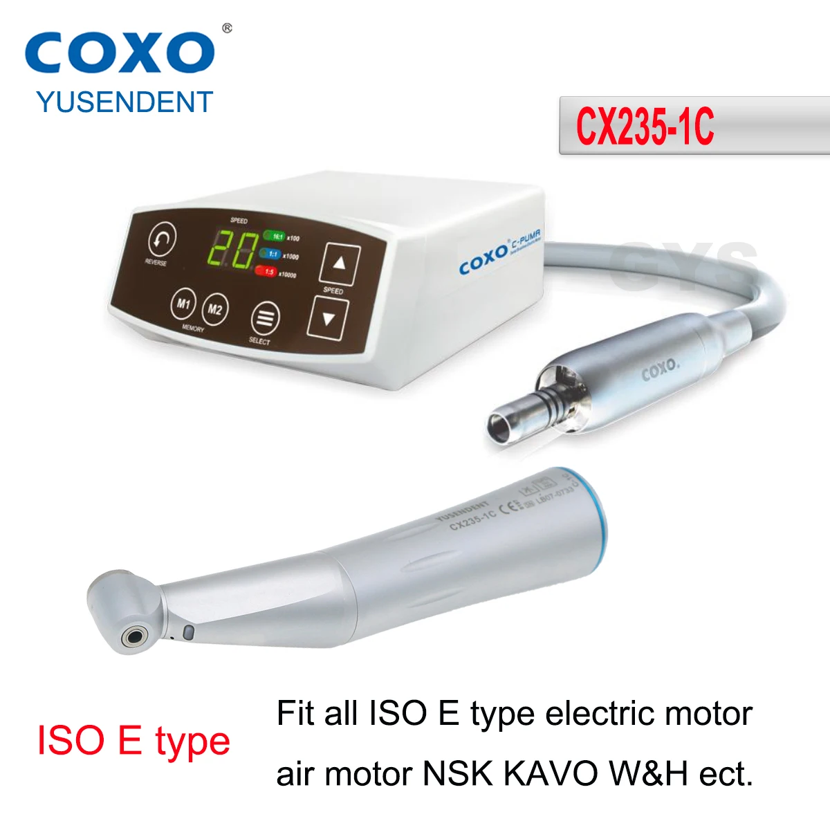 COXO CX235-1C Slow Dental Handpieces 1:1 Fiber Optic Low Speed Handpiece Push Button Internal Water Spray E Type Dental Tools