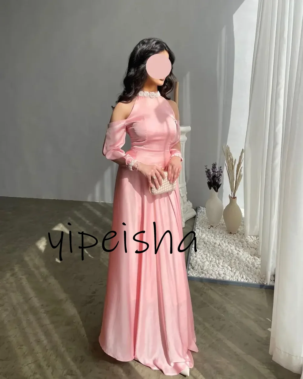 Exquisite Modern high quality Evening Dresses O-Neck Floor Length Prom Dresses Long Sleeves Off the Shoulder Party Dress