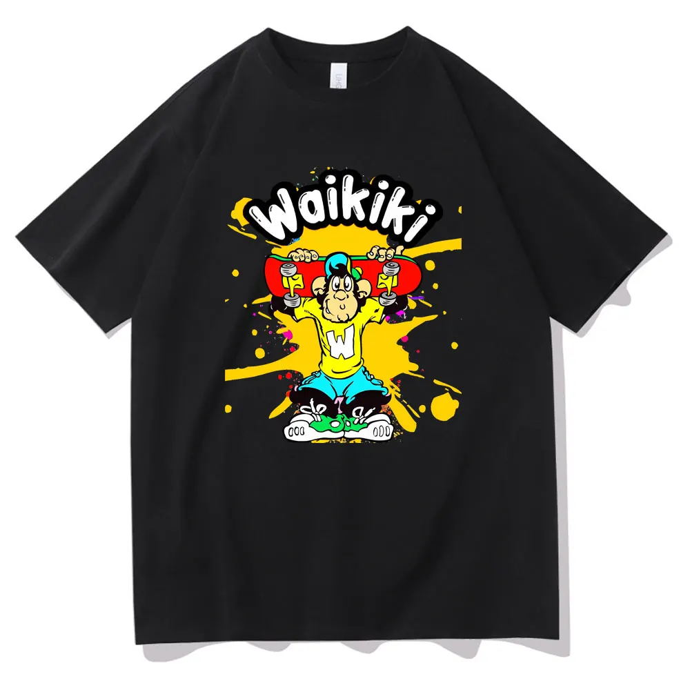 Lc Waikiki Monkey T-shirt Funny Monkey Playing Skateboard Tshirt Men Womens' Casual Oversized T Shirts Male Fashion Streetwear