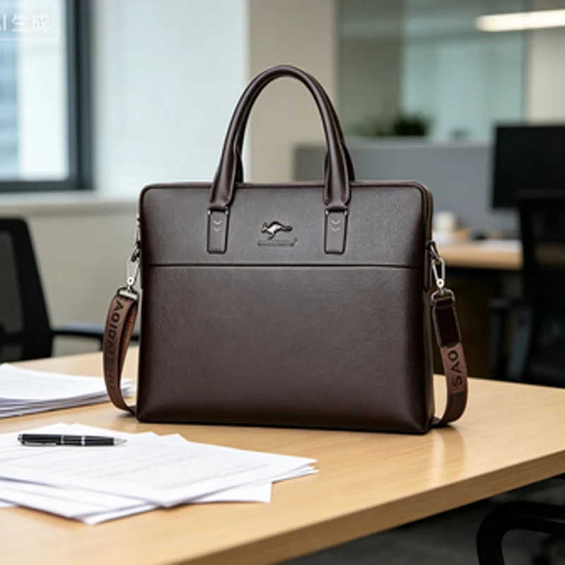 Men Leather Shoulder Bag Business For Man Famous Brand Crossbody Messenger Computer Bag Male Lawyer Luxury Handbags Bolso Hombre view 2