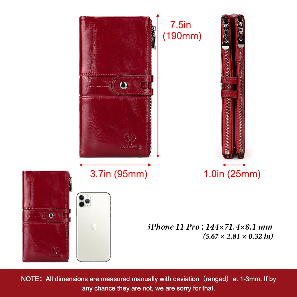 RFID Antimagnetic Card Holder Clutch Best Selling First Layer Cowhide Coin Purse Long Genuine Leather Women's Wallet