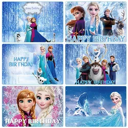 Disney Girl Happy Birthday Background Winter Frozen Elsa Princess Photography Background Party Baby Shower Ice Castle Wallpaper