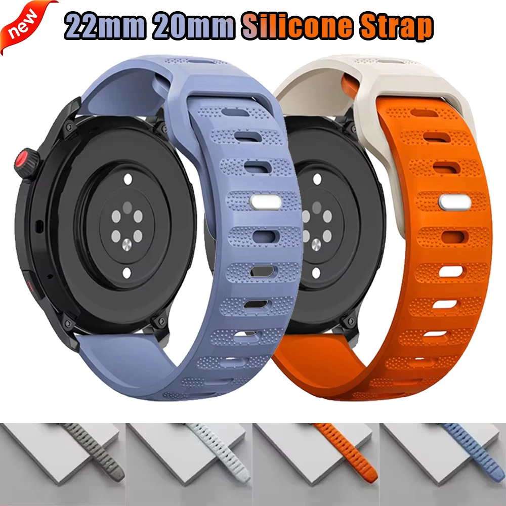 22mm 20mm Silicone Strap For Oneplus Watch4 3 Lite Amazfit Active 2 3 Lightweight Breathable Bracelet For Huawei Watch GT7/7 Pro