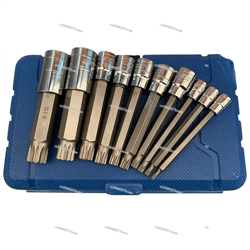 10 قطعة XZN الثلاثي مربع سبلاين بت مجموعة مقابس 1/4 "3/8" 1/2 العبث برهان طويل الوصول آلة إصلاح إصلاح السيارات أداة المهنية