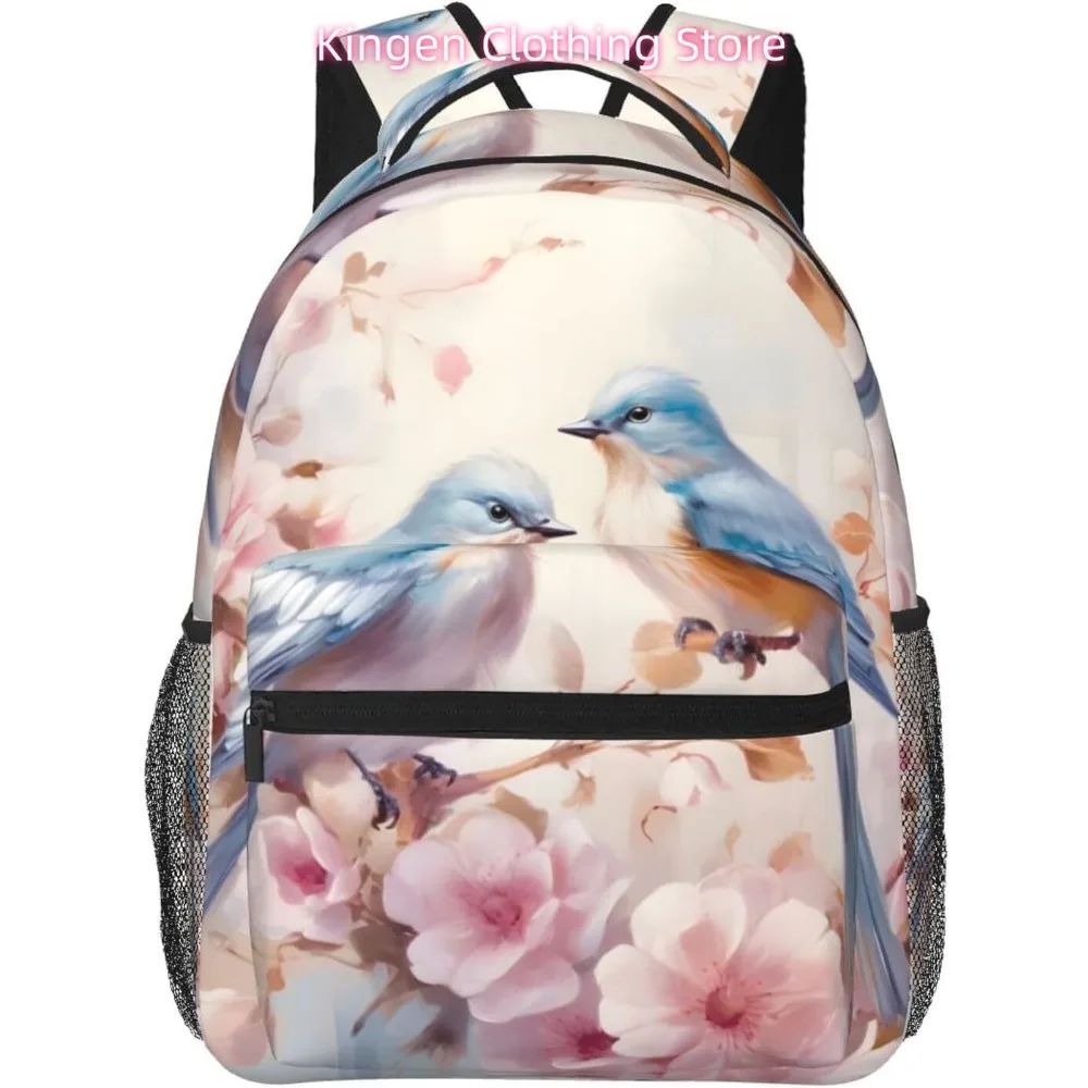 Lustiger Vogel-Blumen-Laptop-Rucksack, leichter Mehrzweck-Reiserucksack, lässiger Tagesrucksack, Unisex, College-Rucksäcke für Herren