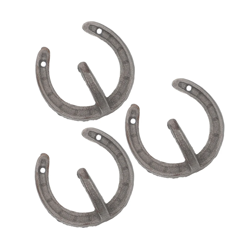 

3 Pcs Horseshoe Hooks Vintage Wall Decor Metal Hanging Accessories Storage Coat Hat ganizer Entryway Home Use