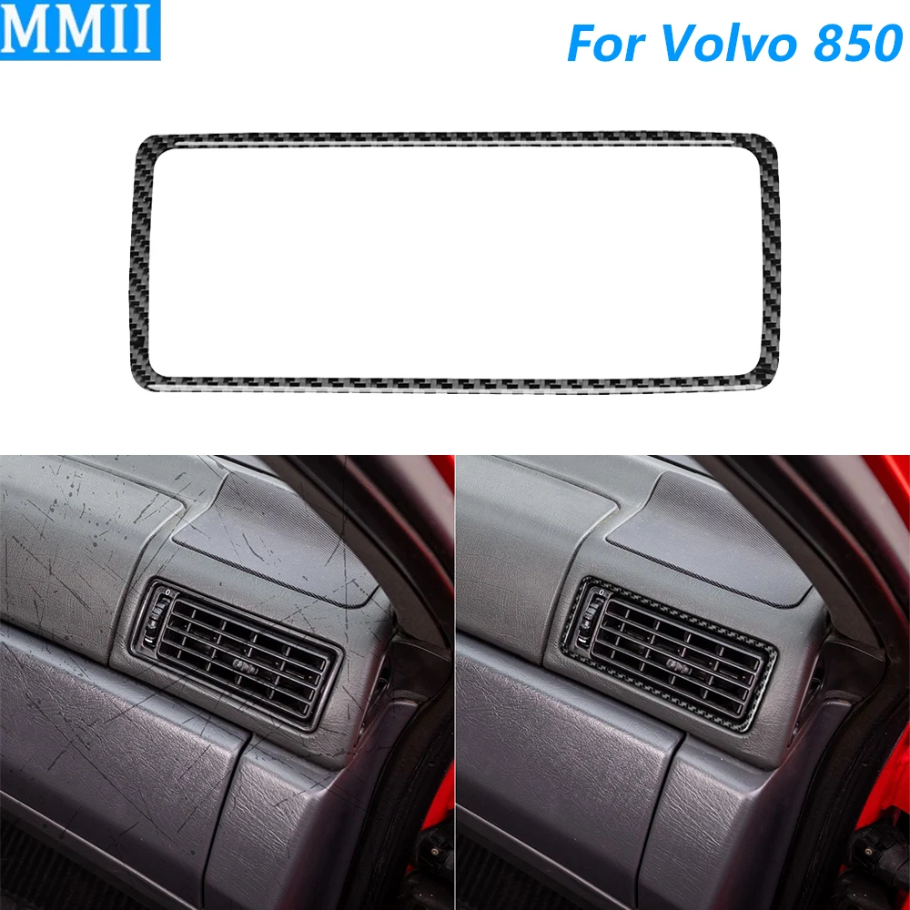 For Volvo 850 1991-1997 Carbon Fiber Co-pilot Instrument AC Air Conditioning Vent Frame Panel Cover Trim Car Accessories Sticker