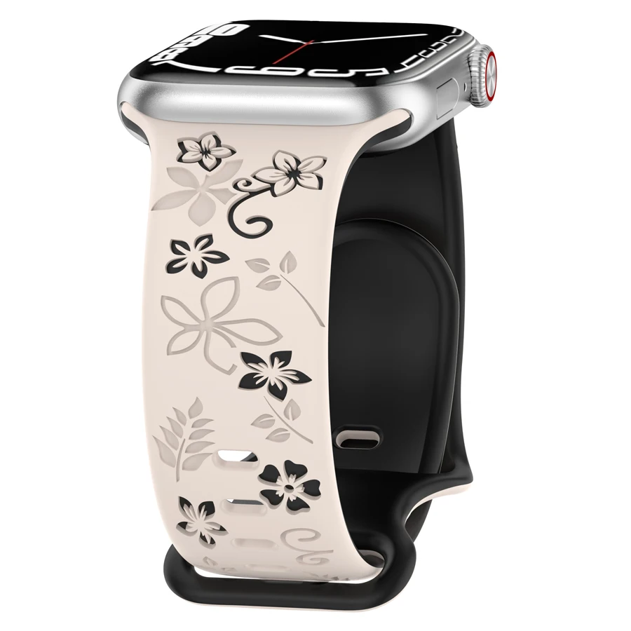 3D Bloemen Sportband voor Apple Watch Bandjes Ultra 2 3 49mm 44mm 45mm 38/40mm 41mm Armband iWatch Serie 11 10 9 8 7 6 5 4 3 SE