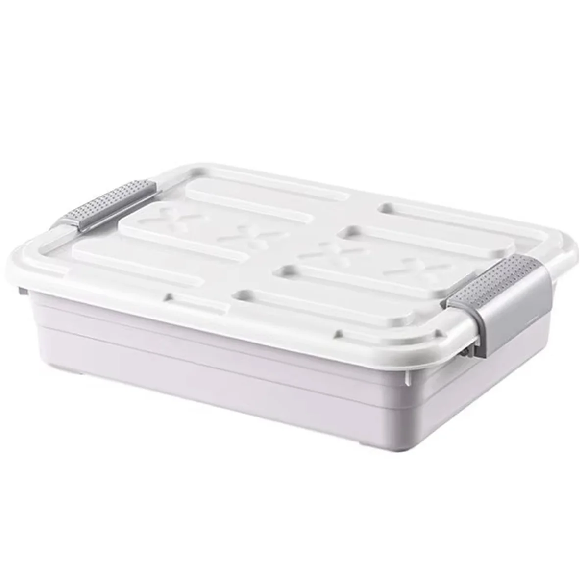 

HHTL Under Bed Storage Organizer with Waterproof Casters, Large Capacity Space-Saving Solution for Home Organization White