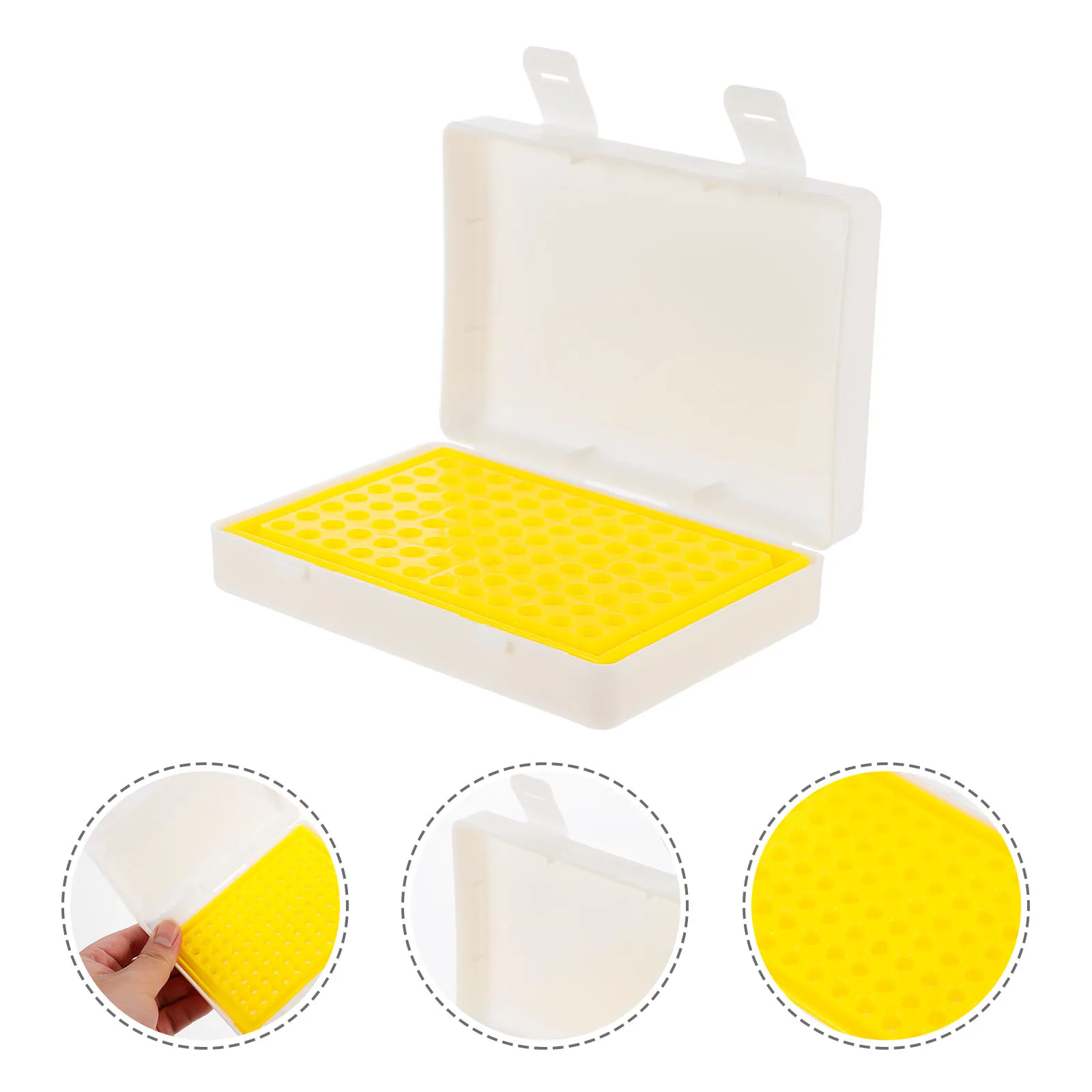 

1Pcs Tube Rack 96-Hole Durable Pe Test Tubes Holder Buckle Carrying Box for Scientific Research Industrial