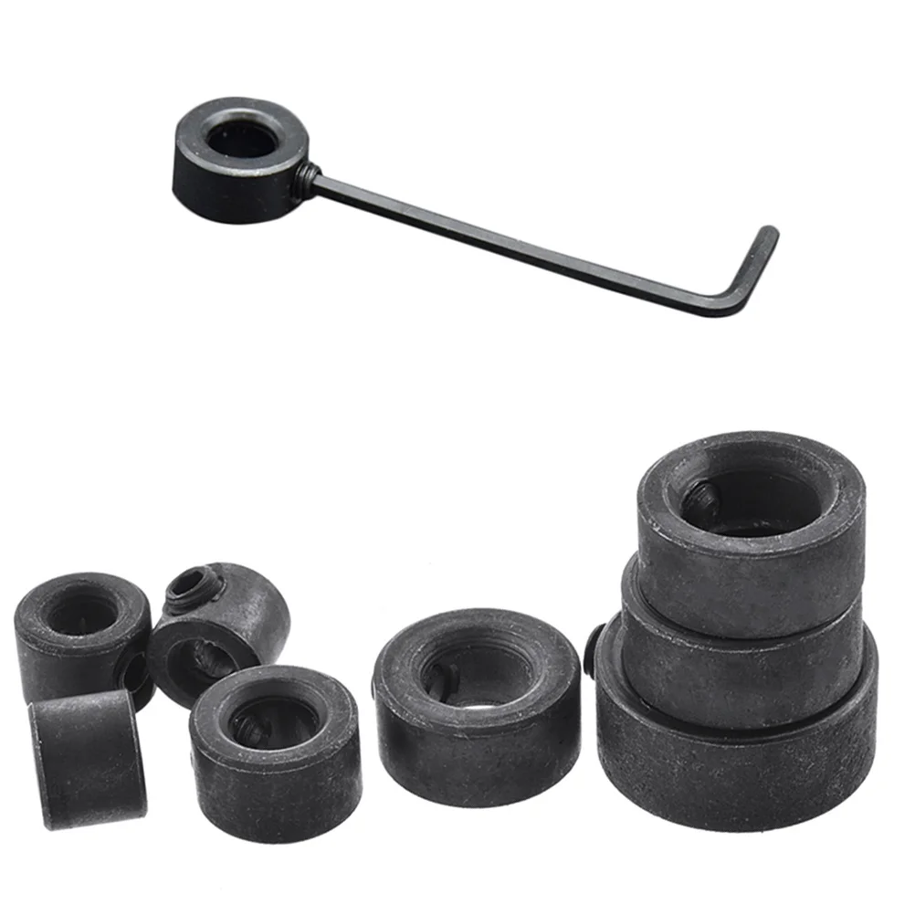 

8Pcs Drill Bit Limit Ring Adjustable 3-16Mm Stop Collar Drill Stop Assortment for Consistent Hole Depth and Wood Mortise