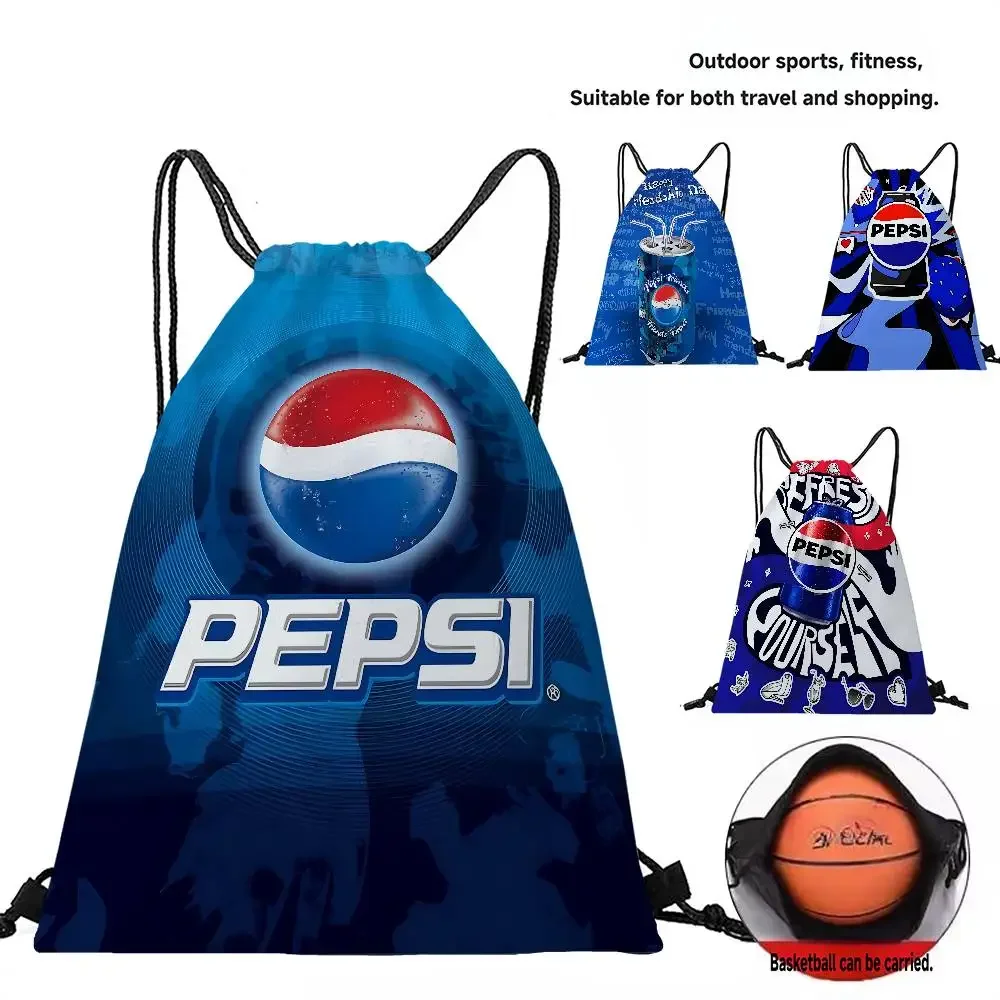Soda Brand Art -Pepsis حقائب برباط مطبوعة عتيقة حقائب هدايا للحفلات، حقائب ظهر برباط رياضية للصالة الرياضية والسفر والاستخدام الترفيهي #2