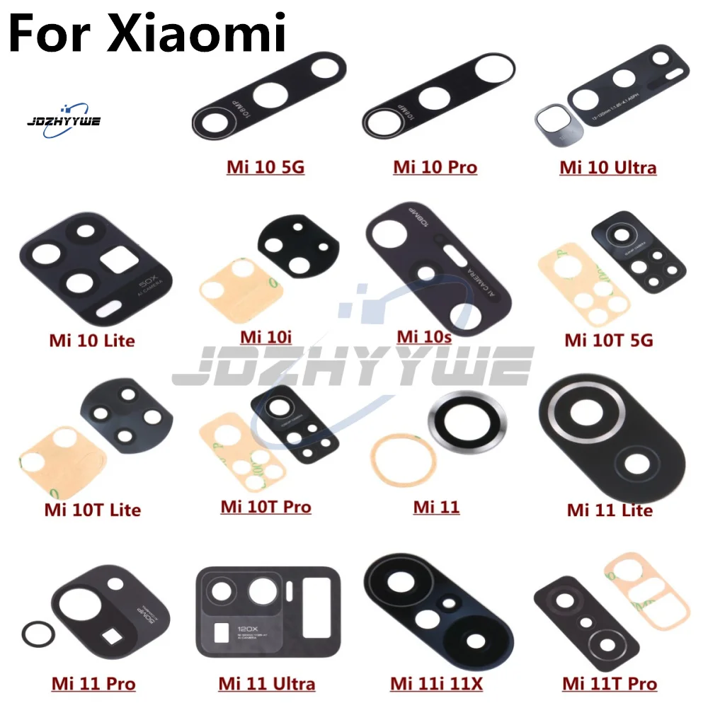 Rear Back Camera Glass Lens With Sticker For Xiaomi Mi 11T 10 10T Pro 10s 10i 11i 11X 11 Lite Ultra Replacement