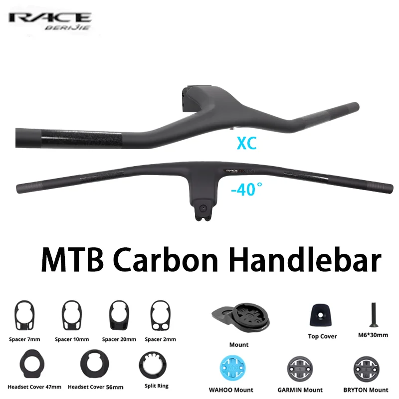 

Lightweight Integrated XC Handlebar,-40°,Mountain Bike Handlebar,740-760mm,Full Carbon,Mountain Bicycle Accessories,28.6mm