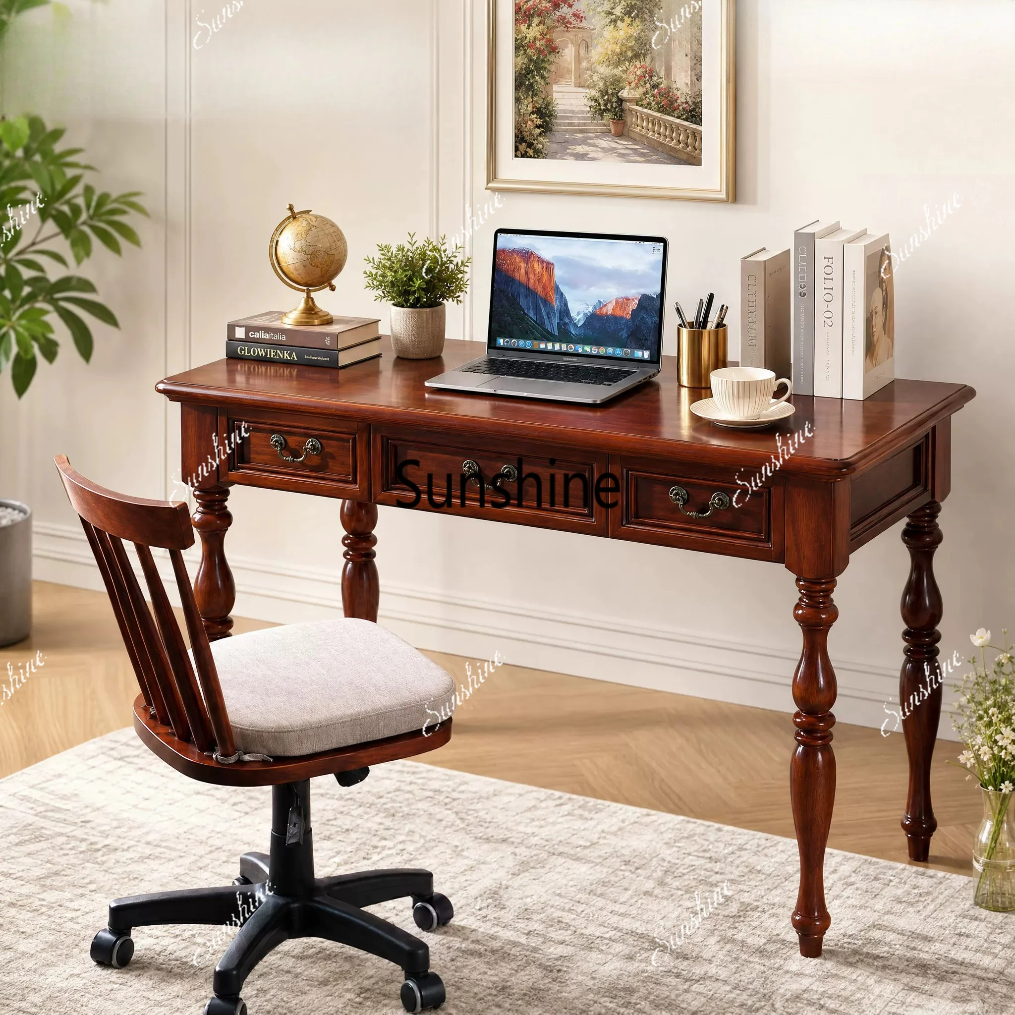 American-style all-solid wood mini desk, European-style computer desk