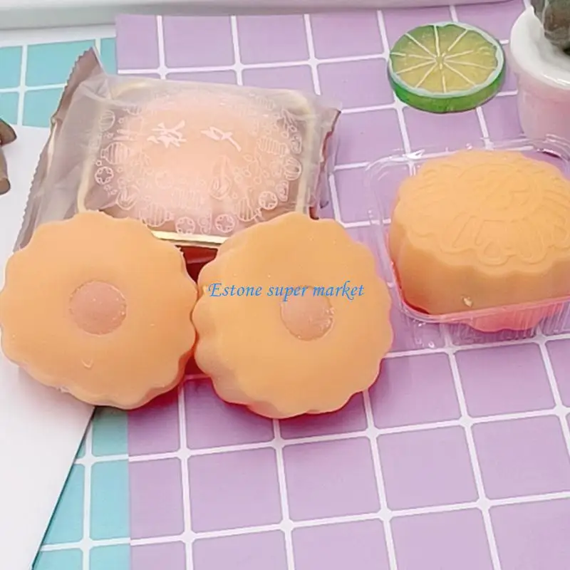 090B Simulatie Moon Cake Stressballen Knijpbare stressverlichter voor kinderen
