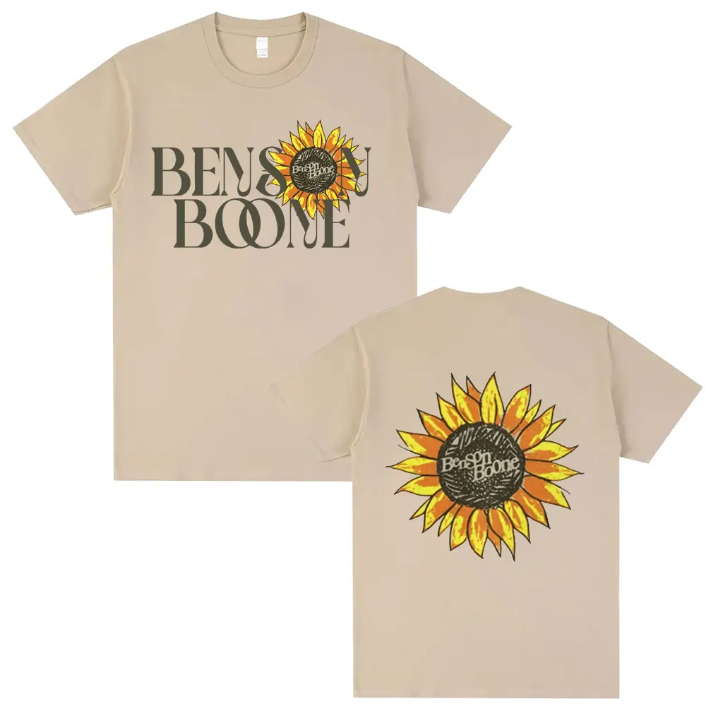 Benson Boone Sunflower T-shirt Fireworks & Rollerblades Tour T-shirts Men Women Fashion Vintage Oversized Short Sleeve T Shirts