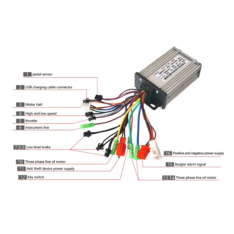 

NT004 High Quality 350W DC Electric Bicycle Motor Controller 36V/48V 6 Tubes IP65 Protection 18A