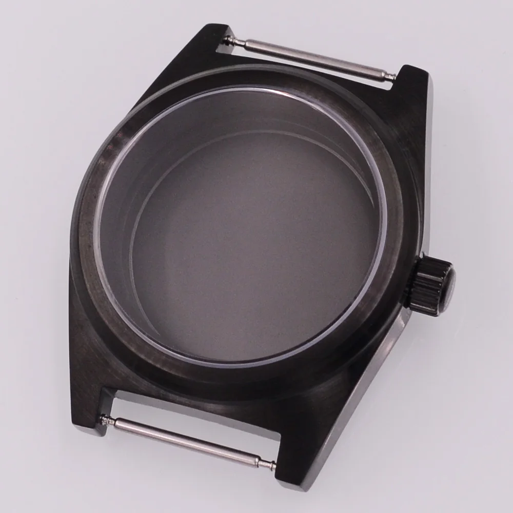 

38mm Watch case Sapphire Glass Stainless steel Watch case FIT NH35 NH36 PT5000 ETA2824 ST2130 Movement Black