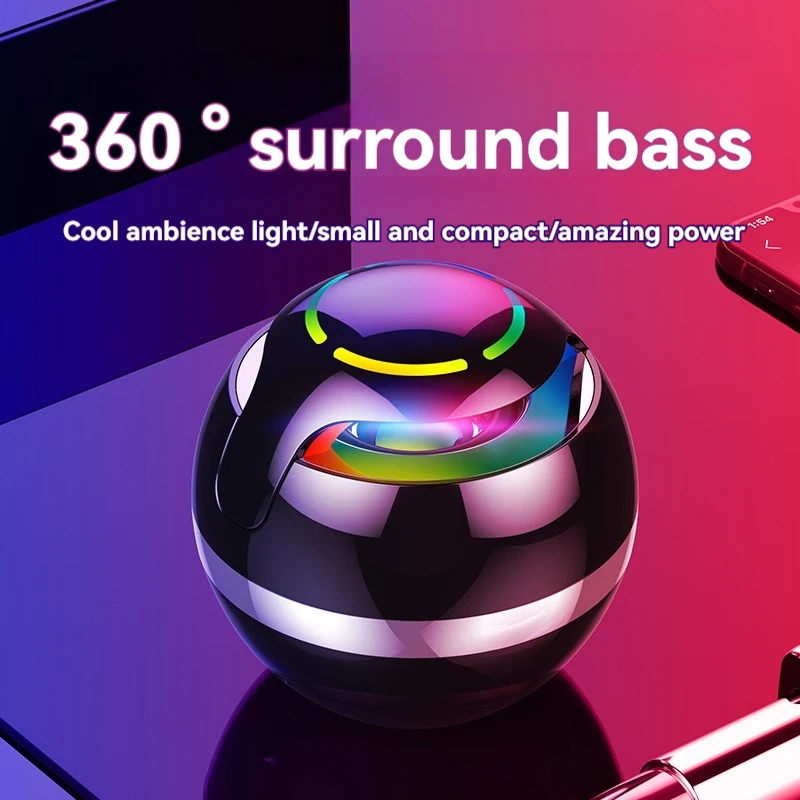 Globe Bluetooth Speaker 2024 New  Colorful Breathing Lights Flash With Music Portable Outdoor Home Card Mini Speakers