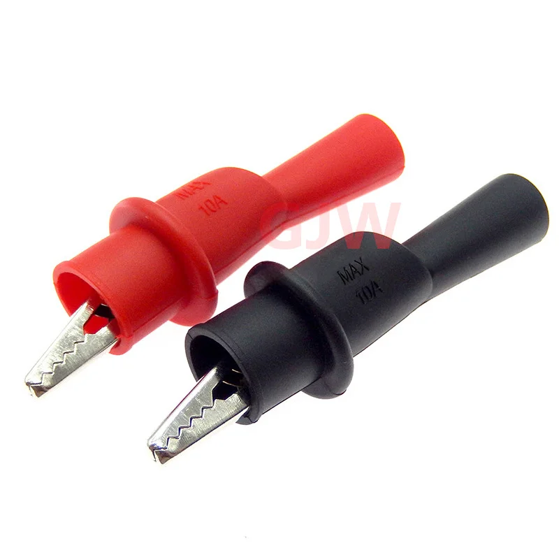 1pcs Multimeter Push On Alligator Clip P2008 Inline 2mm Probe Insulated Crocodile Clamp For Electrical Test Probes