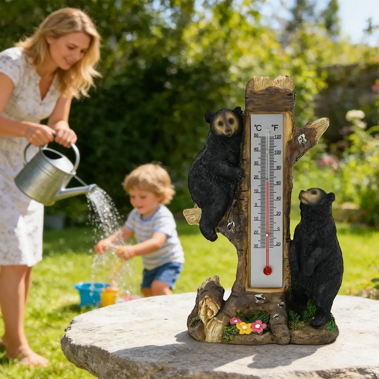 

Уличный термометр с двойной шкалой для измерения температуры на деревьях, для балкона, гаража, газона, веранды, сада