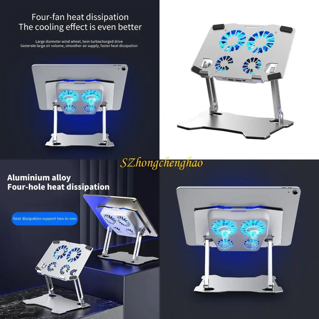 

Foldable Laptop Tablet Stand with Cooling Fan Heat Dissipation Alloy For Desktop 601D