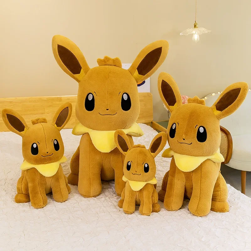 40/55/75Cm Groot Formaat Kawaii Pokemon Eevee Pluche Speelgoed Pokemon Eevee Poppen Anime Personages Plushie Cartoon Dier Kussen Kinderen Cadeau