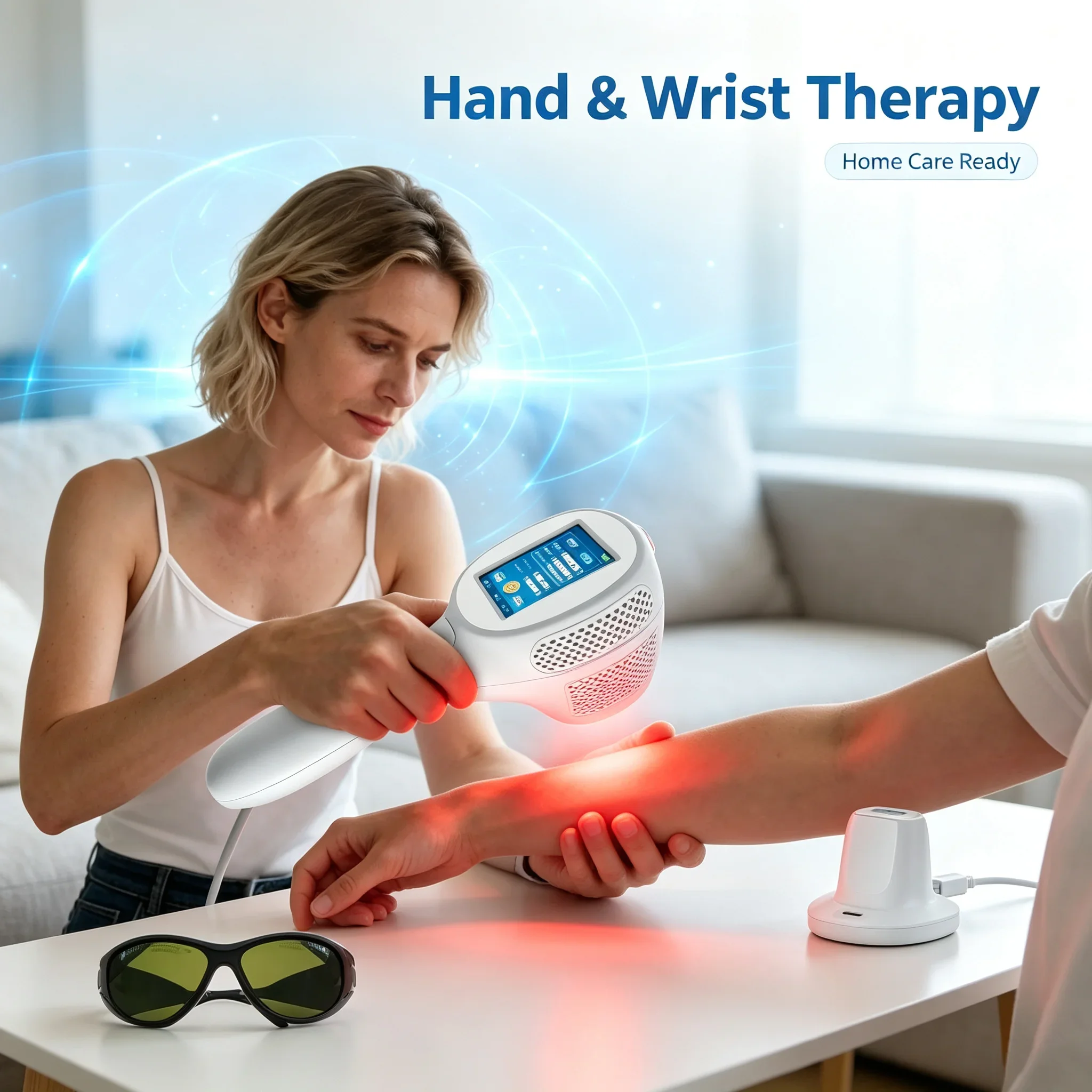 Toponechoice Physio Laser Therapy Apparatus for Nerve Neck Pain Tension Headache Relief with 6000mAh Rechargeable Battery